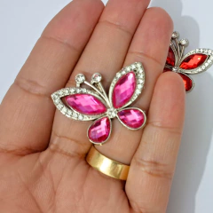 Aplique Borboleta Strass com pedras Nova 3,5cm - comprar online