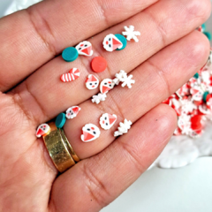 Aplique Fimo fatiado Papai noel - 5mm (10 gramas) na internet