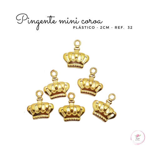 Pingente Mini Coroa 2cm - modelo 32 (2 unidades)