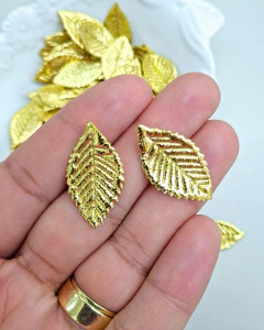 Aplique Folha Dourada de poliéster (10 unidades) - comprar online