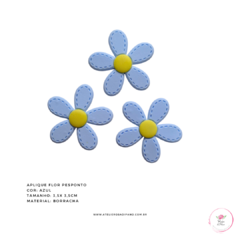 Aplique Flor Pesponto emborrachado 3,5cm ( 1 unidade) - Atelie Rosa di Pano