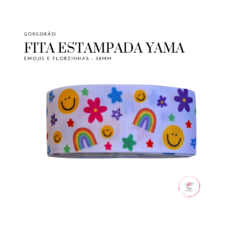 Fita Gorgurão Estampada Yama Emojis e florzinhas na internet