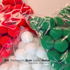 Kit Pompom Bolinha 2cm Cores Natal 150 unidades na internet