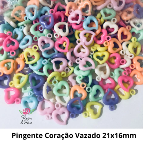 Pingente Coração Vazado 21x16mm - 25 gramas