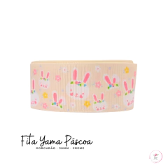 Fita Gorgurão Yama Páscoa 38mm - Atelie Rosa di Pano