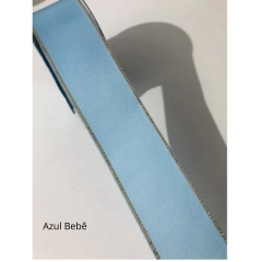 Fita Gorgorão Borda Dourada Melaço - 38mm (rolo com 3 metros) - Atelie Rosa di Pano