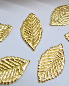 Aplique Folha Dourada de poliéster (10 unidades) na internet