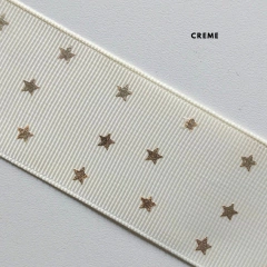 Fita Gorgurão Estrela Dourada MODELO 1 - 38 mm - Atelie Rosa di Pano