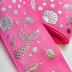 Fita gorgurão Sereia Prata 4cm (3 metros) - Atelie Rosa di Pano