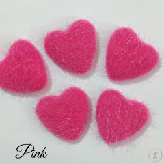 Aplique Pelinho Coração 3cm (2 unidades) - Atelie Rosa di Pano