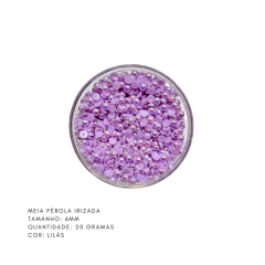 Meia Pérola Irizada 6mm (20 gramas) - Atelie Rosa di Pano