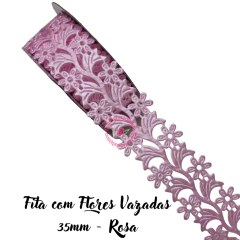 Imagem do Fita com Flores Vazadas Renda - 35mm (3 metros)