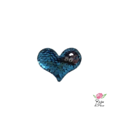 Aplique Coração de Lantejoula - 4cm - 2 Unidades - Atelie Rosa di Pano