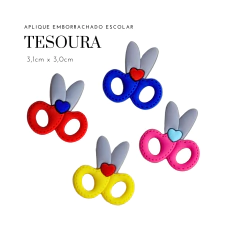 Aplique Emborrachado Tesoura - 3,1cm x 3,0cm
