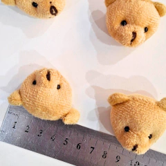 Aplique cabeça Ursinho pelúcia (4 unidades) - loja online