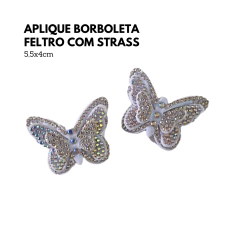 Aplique Borboleta Feltro com Strass - loja online