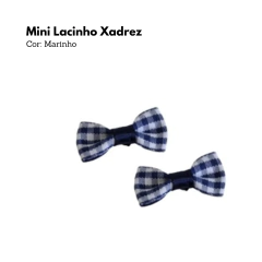 Mini Lacinho Xadrez (6 unidades) - Atelie Rosa di Pano