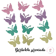 Borboleta Prensada 3cm Candy Color (12 Unidades)