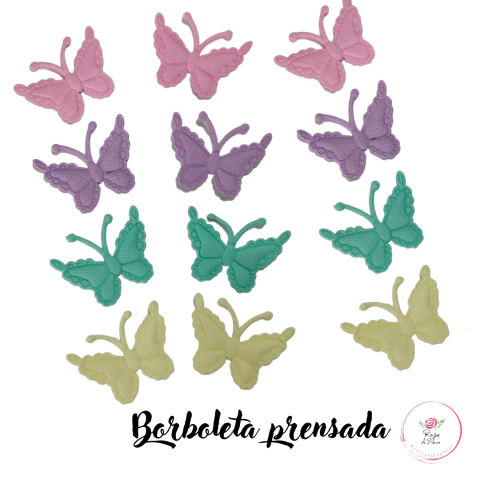 Borboleta Prensada 3cm Candy Color (12 Unidades)