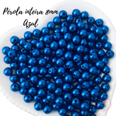 Pérola ABS Inteira 8 mm CORES DA COPA (50 gramas) - Atelie Rosa di Pano