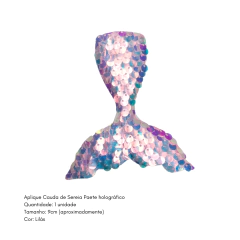 Aplique Cauda de Sereia Paete Holográfico 9cm (1 unidade) - loja online