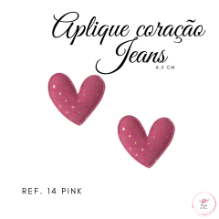 Aplique Coração Jeans (2 unidades) - loja online