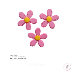 Aplique Flor Pesponto emborrachado 3,5cm ( 1 unidade)