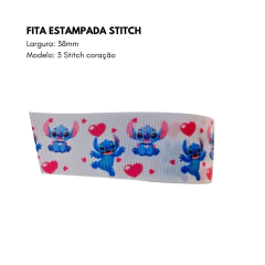 Imagem do Fita Gorgurão Estampada Stitch - 38MM