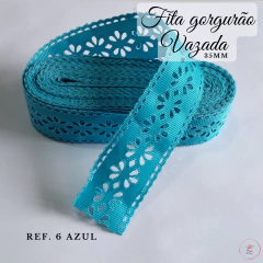 Fita gorgurão Vazada Pétalas importada 35mm (15 metros)