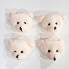 Aplique cabeça Ursinho pelúcia (4 unidades)