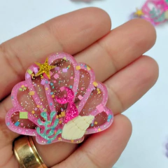 Aplique Concha do Mar Acrilico 4cm (2 unidades) - loja online