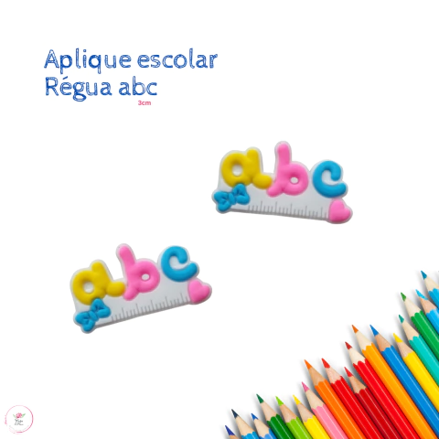 Aplique Emborrachado escolar Régua abc 3cm - comprar online