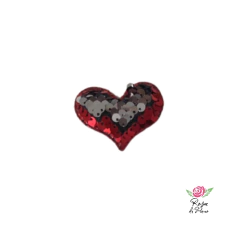 Imagem do Aplique Coração de Lantejoula - 4cm - 2 Unidades
