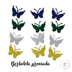 Borboleta Prensada 3cm Brasil Copa (12 Unidades)