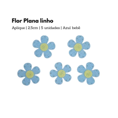 Aplique Flor Plana Linho - 2,5cm (5 unidades)
