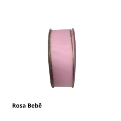 Fita Gorgorão Borda Dourada Melaço - 25mm (rolo com 5 metros) - loja online