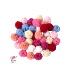 POMPOM DE MALHA COLORIDO - 1,5CM (50 UNIDADES)
