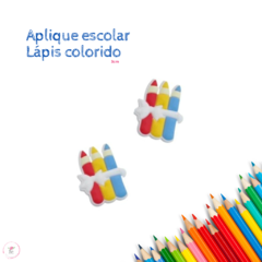 Aplique emborrachado escolar Lápis colorido - 3cm