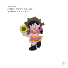 Aplique Menina Girassol Emborrachado 4,6cm na internet