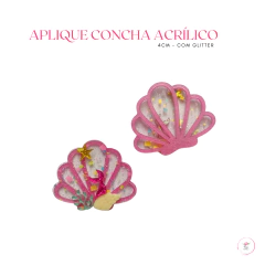 Aplique Concha do Mar Acrilico 4cm (2 unidades) - comprar online