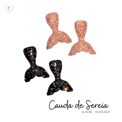 Cauda de Sereia Flocada 6,5cm ( 2 unidades)