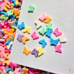 Aplique Fimo Fatiado Mini Borboleta 5mm (10 gramas) - comprar online
