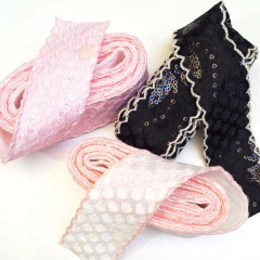 Fita sanding Renda com lantejoula 38mm (3 metros) na internet