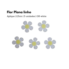 Imagem do Aplique Flor Plana Linho - 2,5cm (5 unidades)