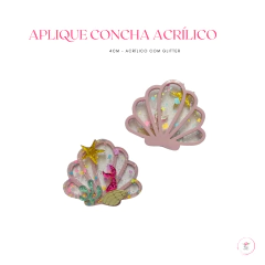 Aplique Concha do Mar Acrilico 4cm (2 unidades)