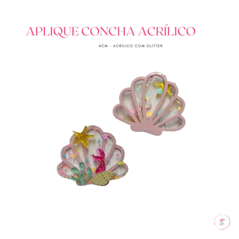 Aplique Concha do Mar Acrilico 4cm (2 unidades)