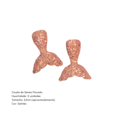 Cauda de Sereia Flocada 6,5cm ( 2 unidades) - Atelie Rosa di Pano