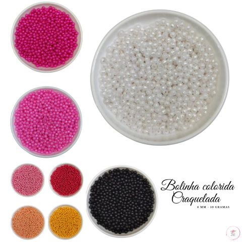 Pérola sextavada 6mm (50 gramas)
