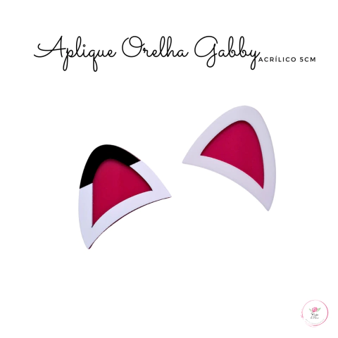 Aplique Orelha Gabby acrilico - 5cm (2 unidades)