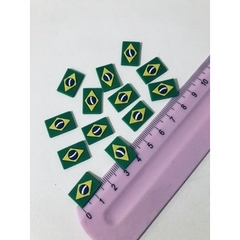 Aplique Mini Bandeira do Brasil Emborrachada 16x1mm (5 unidades) - comprar online
